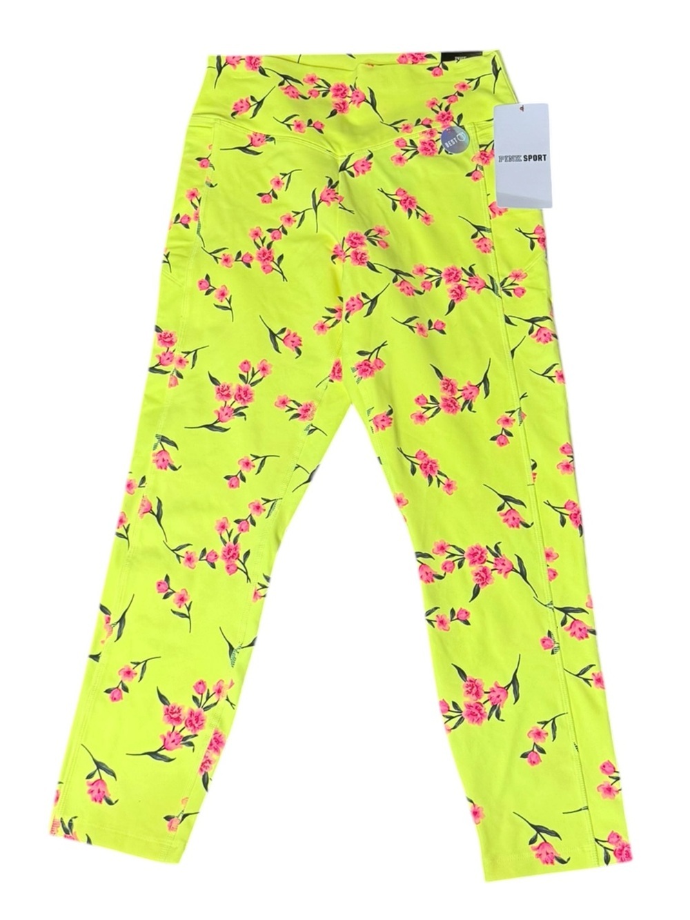 Pink Sport Victoria’s Secret Chartreus High Waist 7/8 Ankle Legging Size L NWT